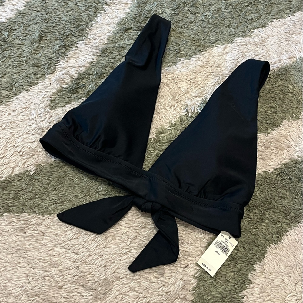 Aerie Black Bikini Bottom with Tied Back and Adjustable Straps